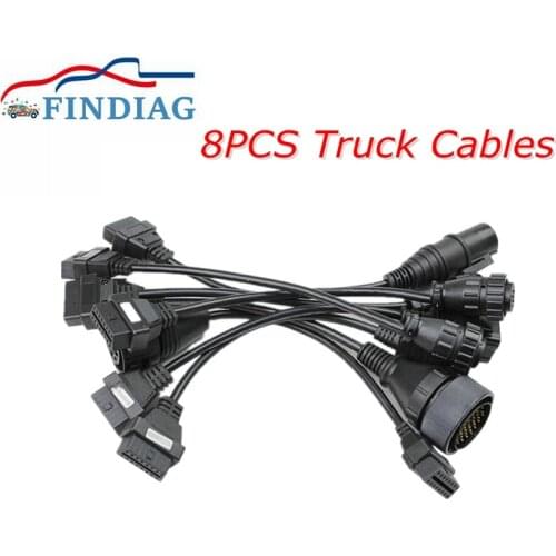 8pcs Full Set Truck Extension Cables For Sca-nia 8 pcs Truck OBD2 Connector Extension Diagnostic Interface