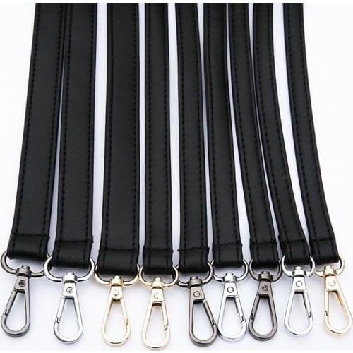 Criss Cross Black Bag Strap DIY Adjustable Replacement PU Leather Shoulder Bag Strap, Belt for Handbags, Purses (4 Metal Colors)