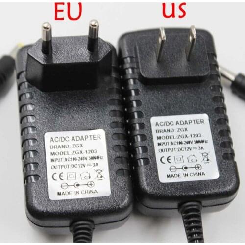 DC12V 3A 36W LED driver adapter transformer power supply 220V switch US EU plug for LED light lamp strip module AC110-240V