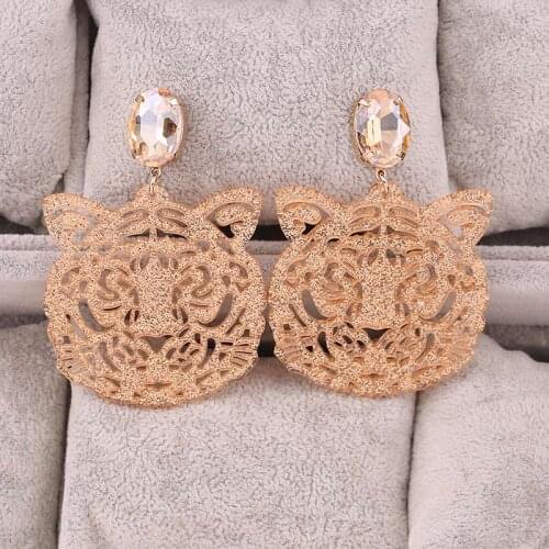 Statement New Design Resin Tiger Head Drop Earrings For Women Bohemian Wedding Bridal Earrings Ladies Party Jewelry Gifts