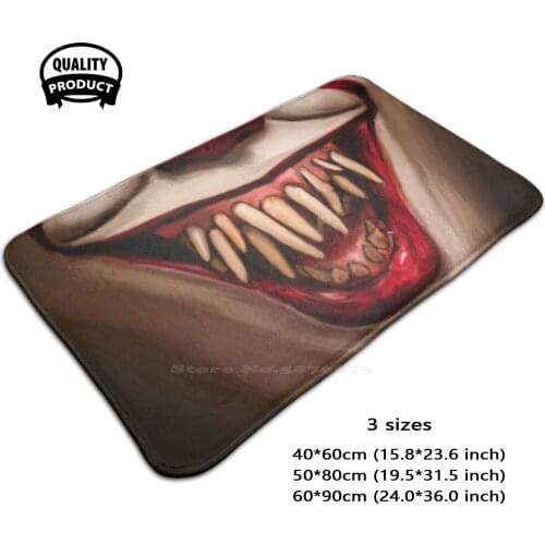 It Clown Face 3D Soft Non-Slip Mat Rug Carpet Foot Pad It Clown It Steven King Horror Halloween Evil Clown Scary Spooky It