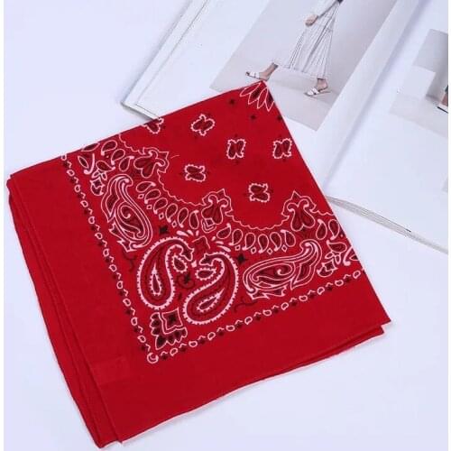 KENSHELLEY Wholesale High Quality Fashion Cotton Headband Cashew Flower Printing Bandana Multi-Functional Neck Square Scarf