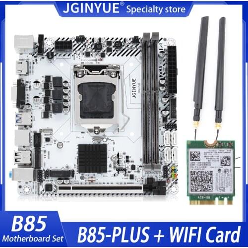 JGINYUE B85 motherboard LGA 1150 set kit with wifi card and antenna support Pentium/Core/Xeon CPU DDR3 RAM B85I-PLUS