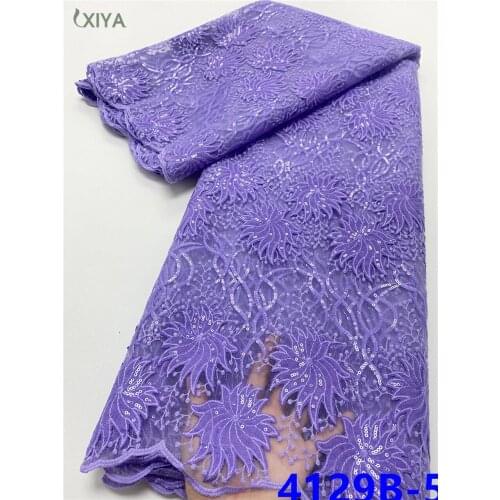 New Arrival Milk Silk Lace Embroidery African Lace Fabric with Sequins French Tulle Lace Fabric for Wedding Party APW4129B