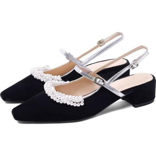 Summer Buckle Strap Womens Sandals Square Toe Slingbacks Sexy Party Ladies Shoes 22-25 cm length Comfortable Daily Shoes