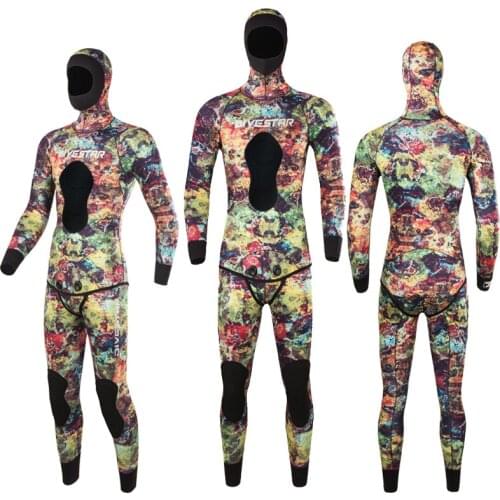 Wetsuit Men 3mm Neoprene Diving Spearfishing Scuba Diving Underwater Two Piece Swimsuit Jumpsuit Wet Suit Canoeing Suit