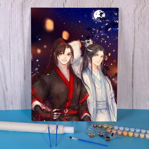 Mo Dao Zu Shi DIY Paint By Numbers Kit Oil Paints 40*50 Canvas Painting Decorative Paintings For Handicraft