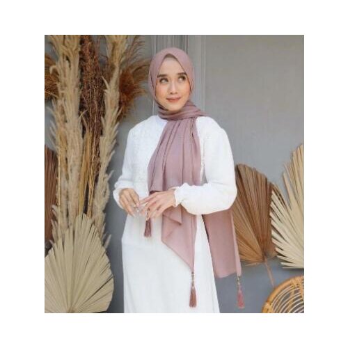 New Bubble Chiffon Solider Color Scarf Long Soft Wrap Scarf Shawl Scarves Femme Bufandas Beaded Pearls Hijabs Tassel Scarf