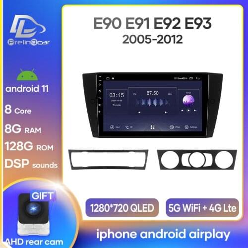 Prelingcar Android 10 For BMW E90 E91 E92 E93 2005-2012 Car Radio Multimedia Video Player GPS Navigation NO DVD 2 Din Octa-Core