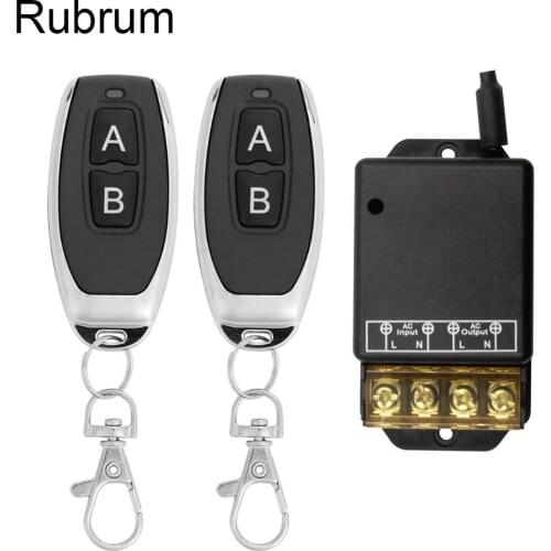 Rubrum 433 MHz AC 220V 30A Remote Control Switch Water Pump Motor LED Remote Control Transmitter For Electric Appliance Fan