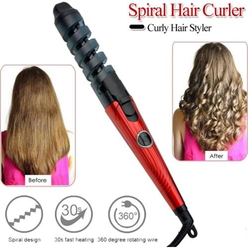 Spiral Curling Iron Crimp Corrugation Hair Curler Ceramic Curling Wand Styling Tools Mini Hair Curlers Rollers Electric Curls