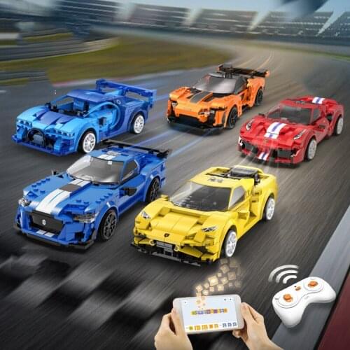 Technical block APP RC super sport car radio remote control vehicle McLaren P1 ford Mustang Shelby GT500 Ferra 488 brick toy