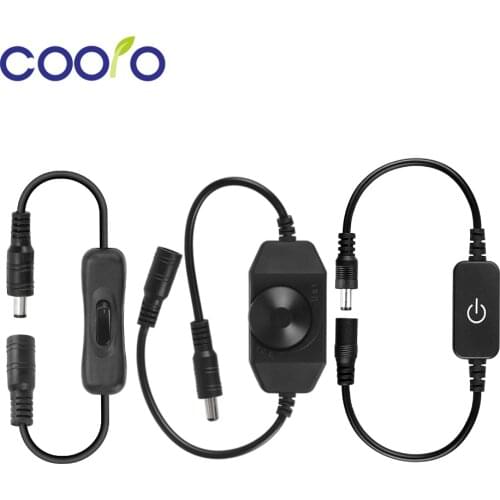 LED Dimmer Switch / iTouch Dimmer Switch / On Off Switch with Female Male Power Cable for Single Color 5050 3528 LED Strips