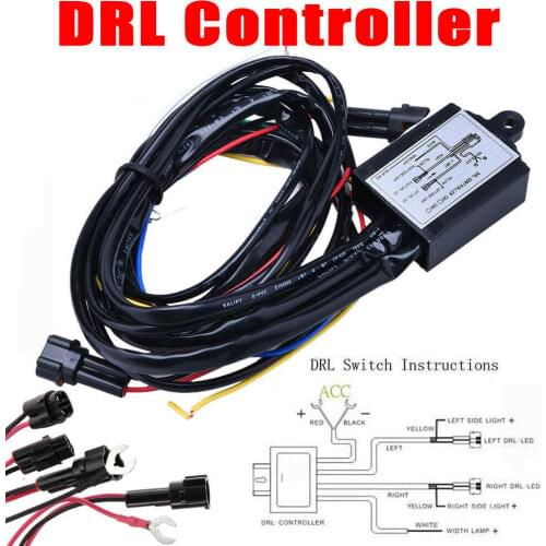 Fuleem Universal 12V 30W Car LED Daytime Running Light Automatic ON/OFF Controller DRL Relay Kits