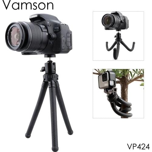 Vamson for GoPro hero 8 7 6 5 Portable Flexible Octopus Travel Mini Mobile Phone Tripod Monopod Selfie Stick For DSLR Camera