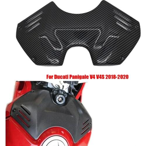 Motorcycle Carbon Fiber Black ABS Plastic Front Fuel Gas Tank Cover Protection For DUCATI Panigale V4 V4S V4R 2018 2019 2020