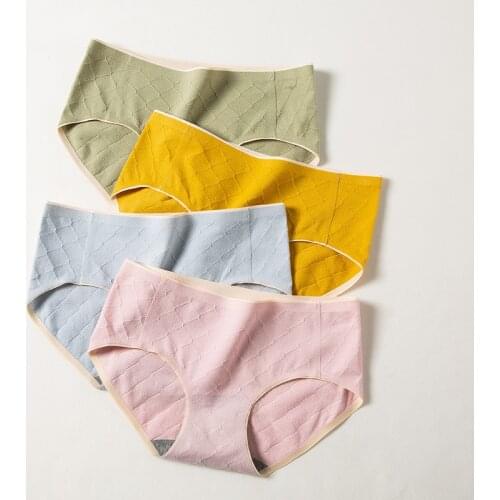 ATOXY Women Cotton Panties Fashion Soft Comfort Sexy Underwear Low Waist Girls Solid Breathable Briefs Ladies Seamless Intimate