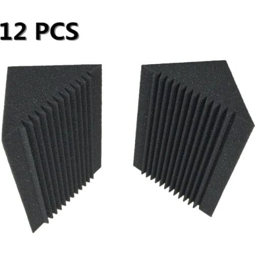 Sound Absorption Studio Foam Black Corner Bass trap Acoustic Foam 12 PCS