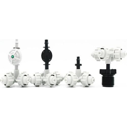 1PC White Fogger Watering System Sprinkler 4-Outlet Micro Spray Sprinklers Garden Irrigation Mist Atomizing Nozzles
