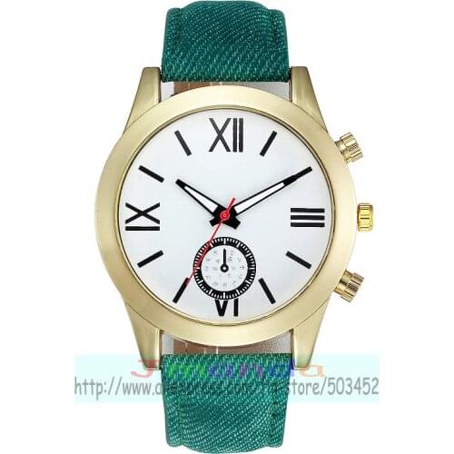 100pcs/lot 8422 roman style no logo leather watch gold case jean leather casual watch wrap quartz wristwatch wholesale clock