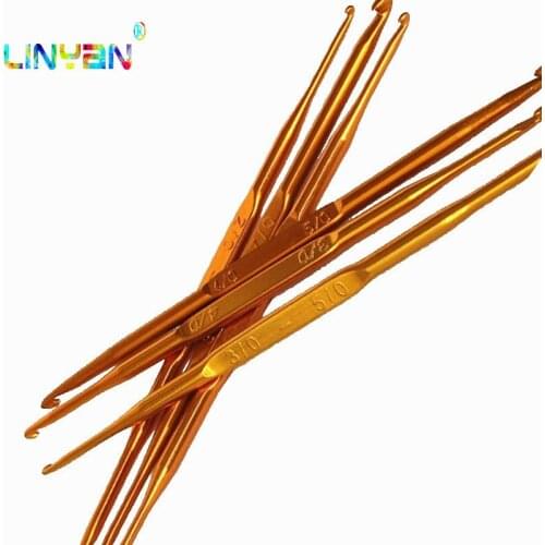 12 ps Double aluminum alloy crochet Three special offer Sweater weaving tools crochet hooks sewing kit wooden sewing kits t3