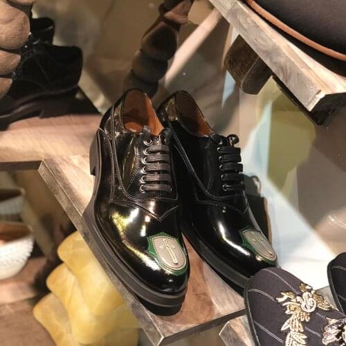 2018 New Oxfords Formal Business Shoes Flat heel Hot Genuine Leather Mens Derby Shoe Hot Selling