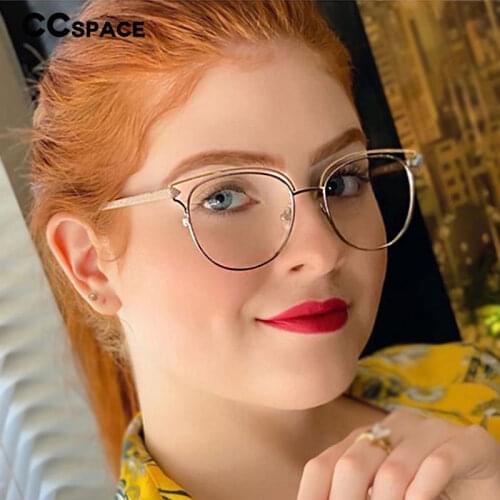 48185 Anti-blue Light Vintage Cat Eye Metal Glasses Frames Men Women Optical Fashion Computer Glasses