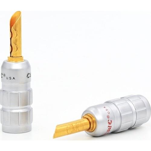8pcs CMC 0638 4mm Speaker Amplifier Banana Plug Hifi Audio Connector Terminal For Binding Post 24K Gold Plated