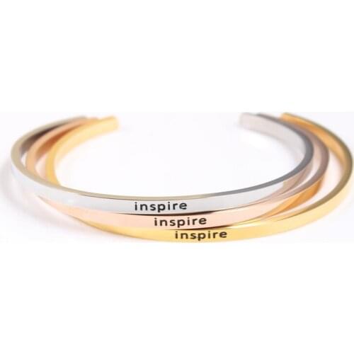 Inspire Funny Quote Alloy Metal Cuff Bracelet Bangle Friendship Bracelet Gift for Best Friend / Girlfriend