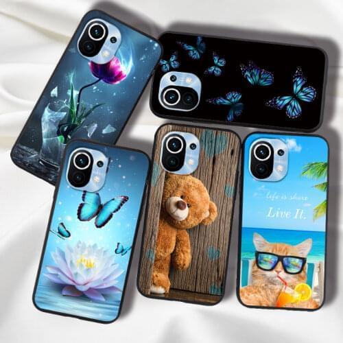 Phone Case For Samsung A32 Case 4G 5G A 32 Silicone TPU Butterfly Flower Cat For Samsung A32 Back Cover Coque FOR SamsungA32