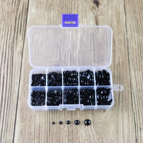 760pcs Black Plastic Doll Eyes DIY Crafts Eyeballs Dinosaur Animal Eye Dinosaur Safety Teddy Bear Eyes Animal Eye Accessories