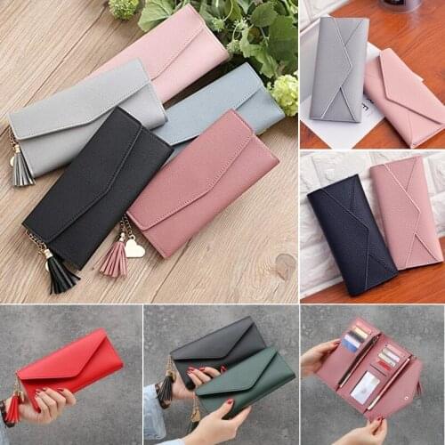 Long Womens Wallet Female Purses Tassel Coin Purse Card Holder Wallets Female Pu Leather Clutch Money Bag Pu Leather Wallet