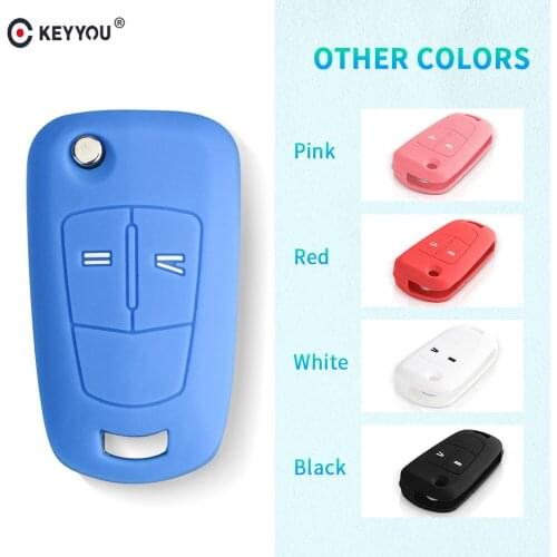 KEYYOU 2 Buttons Soft Silicone Flip Car Key Cover Case for Vauxhall Opel Corsa Astra Vectra Signum Remote Fob Key Protecetor