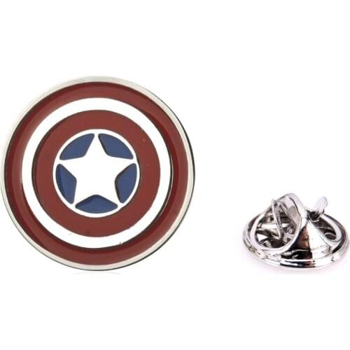 Classic Lapel Pin US captain Brooch mens suit Lapel Badge Brooch Pin mens jewelry gift super hero shape Lapel Brooch Pin