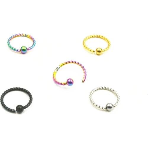 100pcs Surgical Steel Twist Eyebrow/ Nose/Ear/ Lip Ring,BCR Body Piercing Jewelry Earring Helix tragus ring Free Shipping NEW