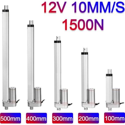 Aluminum alloy Linear Actuator 100mm 200mm 300mm 400mm 500mm Stroke IP54 DC 12V Electric Motor Linear Drive 1500N