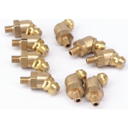 M4 Metric Male 45 Degrees Brass Grease Zerk Nipple Fitting For Grease Gun Machine Tool Accessories