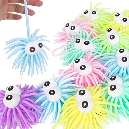 Sea Urchin Fur Ball Childrens Toys Pinch Vent Decompression Toys Fidget Ball Luminous Party Supplies Funny Eye-Catching