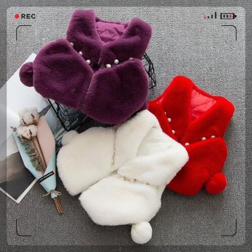 GIRL FUR VEST / Baby girl winter clothes / faux fur vest with pearls