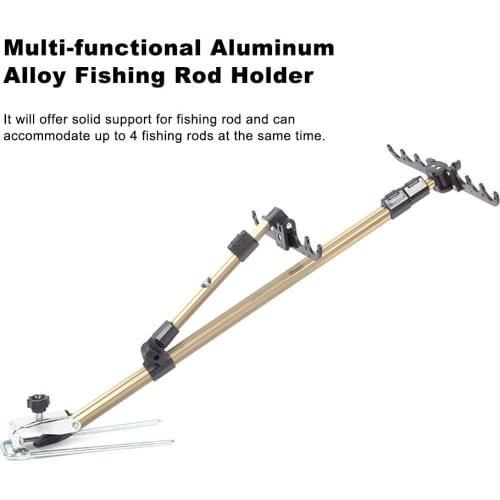Multi-functional Aluminum Alloy Fishing Rod Holder Adjustable Retractable Fish Pole Stand Bracket Fishing Accessory