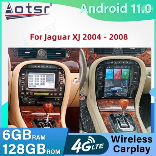 Tesla Style Android 11.0 Multimedia Player For Jaguar XJ 2004 2005 2006 2008 Player Headunit Car GPS Navi Radio GPS Navigation