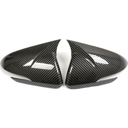 2Pcs carbon fiber Exterior Horn Shape Rearview Mirror Cover Trim Sticker Decoration For Hyundai Elantra 2021 Car Accessories