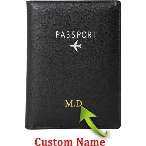 Free Engraved Passport Cover Travel Mens Business Bank Card Holder Card Case Credit ID&Document Passport Cardholder Customized