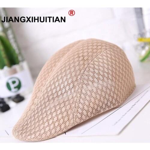 Wholesale New Summer Men Women Casual Beret Hat Ivy Flat Cap Cabbie Newsboy Style Gatsby Hat Breathable Boina Mesh Caps