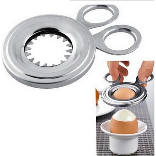 Excellent ! New Boiled Cooked Soft Egg Topper Stainless Steel Egg Cutter Clipper Scissor Kitchen Gadgets