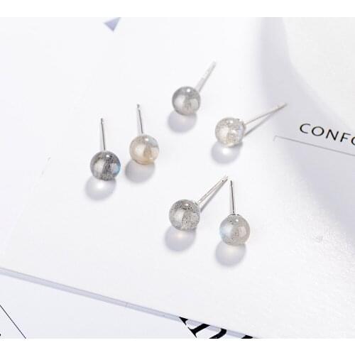 Simple Moonstone Stud Temperament Gradient Elonger Stone Crystal Earrings Earings Fashion Jewelry 2021 Jewelry Studs Earrings