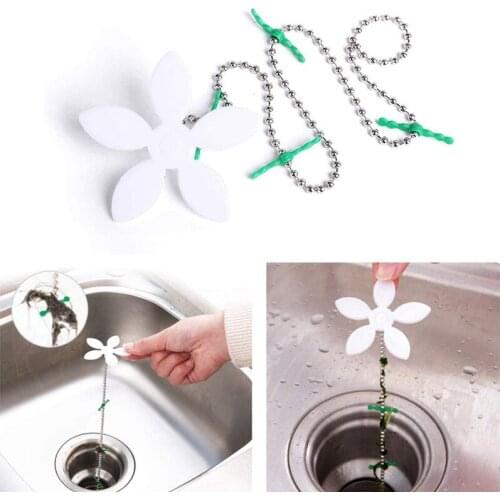 2Pcs Plug Sink Strainer Hair Catcher Pipe Dredging Tools Flexible Sink Cleaner Kitchen Sink Bathroom Sewer Pipeline Dredge Chain