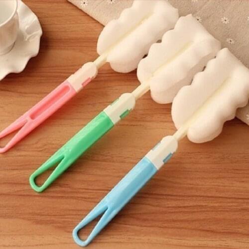 Sponge Cup Brush Household Cleaning Baby long handle bottle Brush Baby Household Hanging Decontamination Glass Cleam