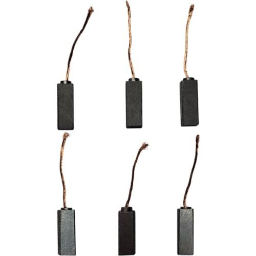 10Pcs Carbon Brushes Wire Leads Generator Generic Electric Motor Brush Replacement Graphite Copper Brushes 4.5 x 6.5 x20mm