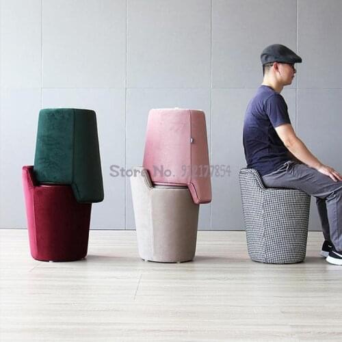 Sit shell and worry-free makeup stool original design backrest dressing chair ins wind net red dining stool round leather stool